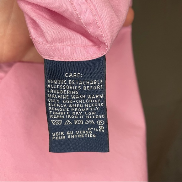 Pink w/ Navy Emblem Ralph Lauren Sport Button Up - Picture 4 of 5